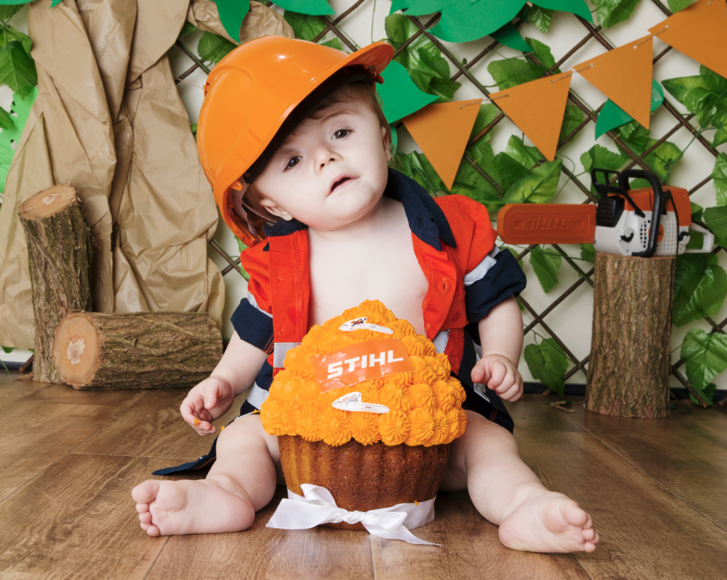 dress up baby boy orange builder fun cake smash melbourne