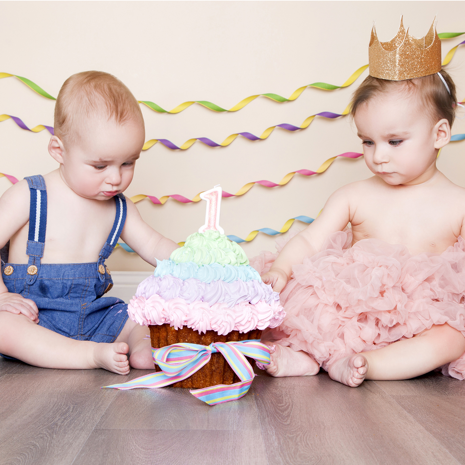 brother sister princess in pink tutu birthday princess rainbow cake smash melbourne